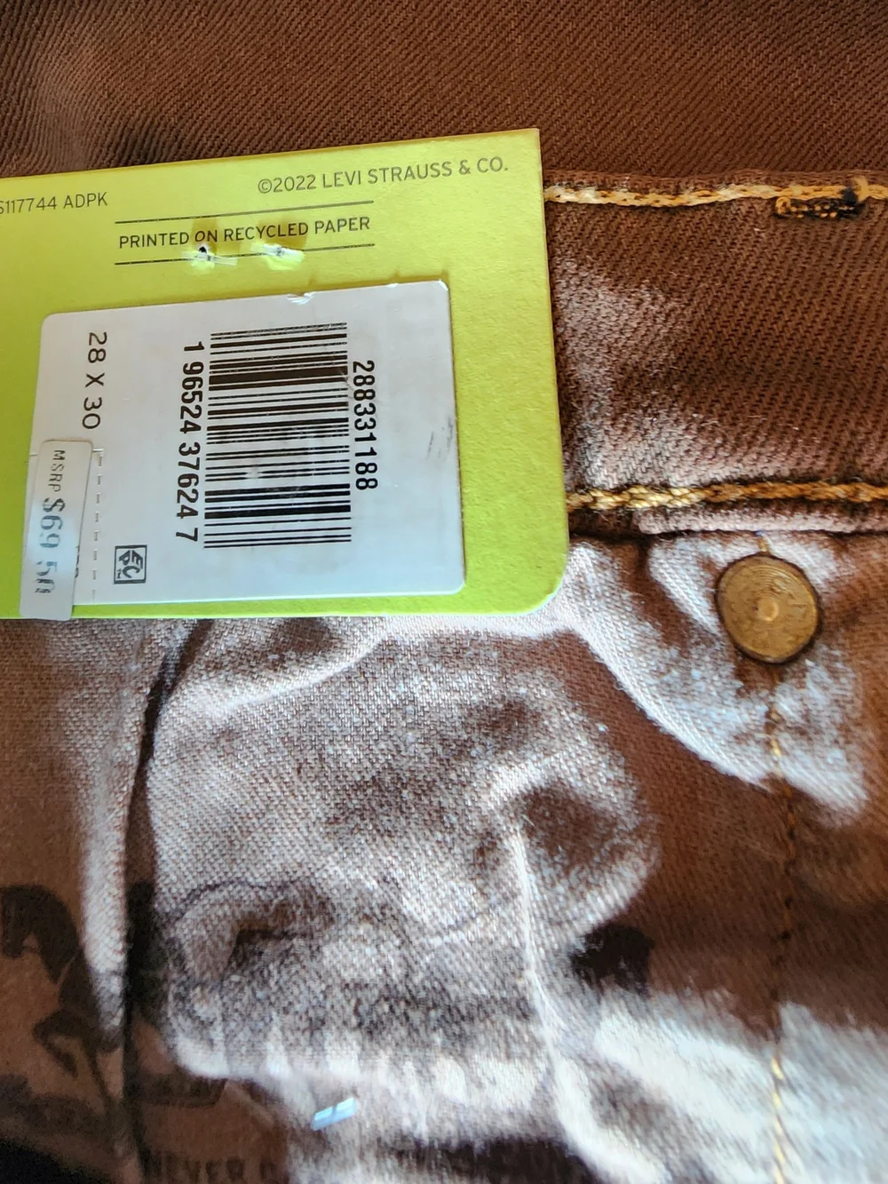 Levi's Men's Slim Straight Brown Jeans